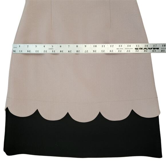 KATE SPADE Beige & Black Scallop Detail Dress Womens 0 Career Beautiful Event - Picture 8 of 13